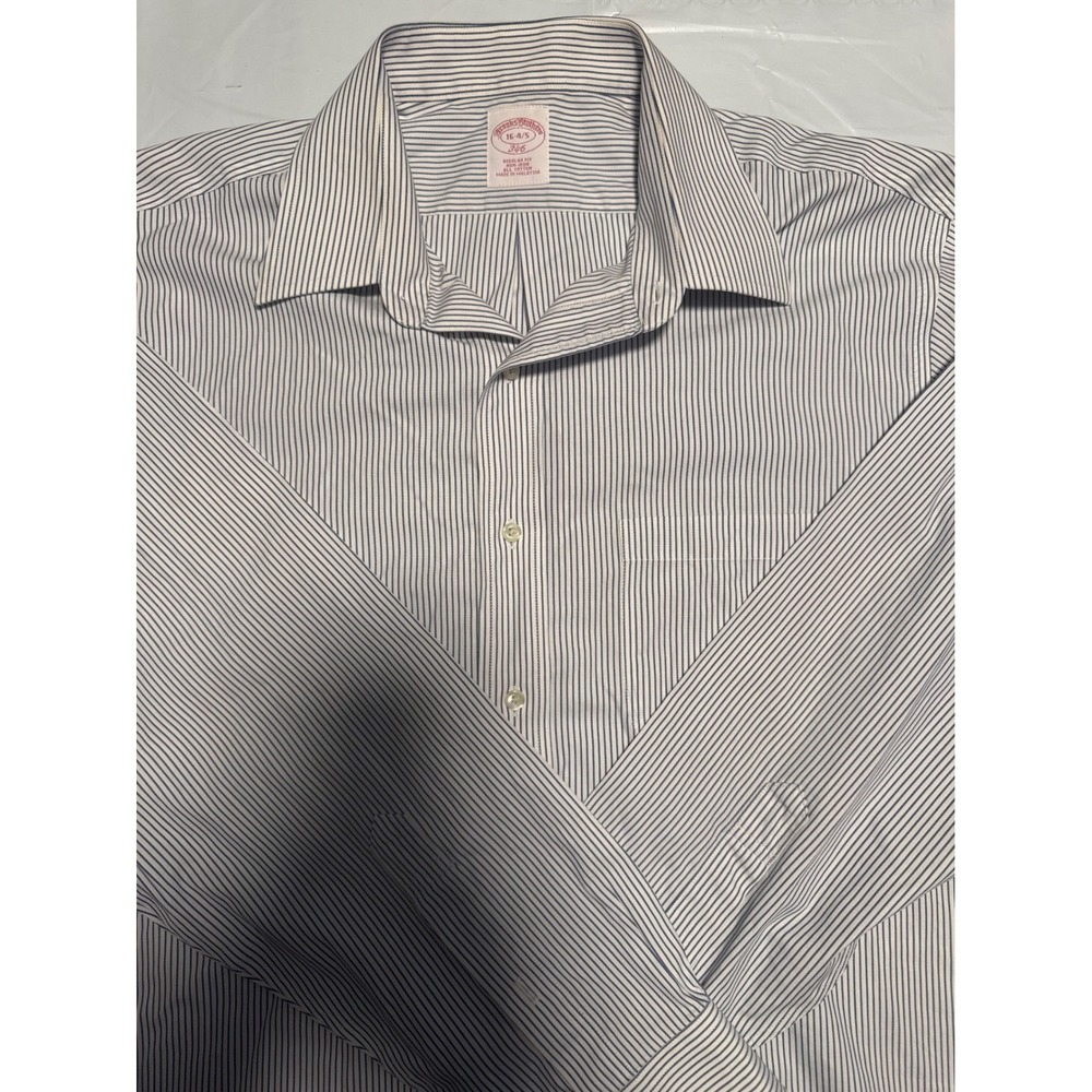 Brooks Brothers Striped Dress Shirt Regular Fit Button‎ Down Collar 16-4/5